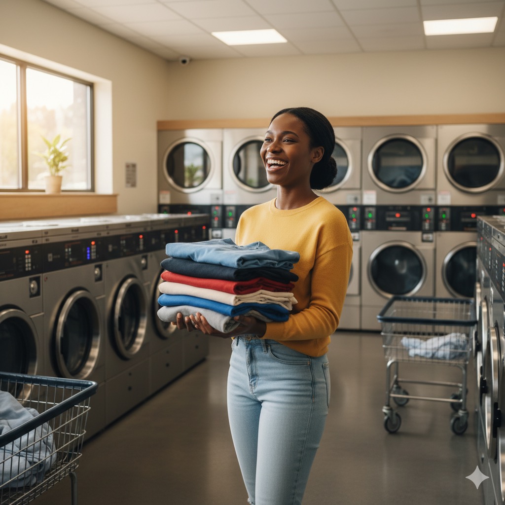 Laverie moderne dans un immeuble résidentiel